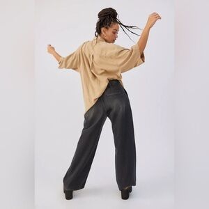 BDG Urban Outfitters Low Rise Wide Leg Trouser Jean in Washed Black Women’s 27